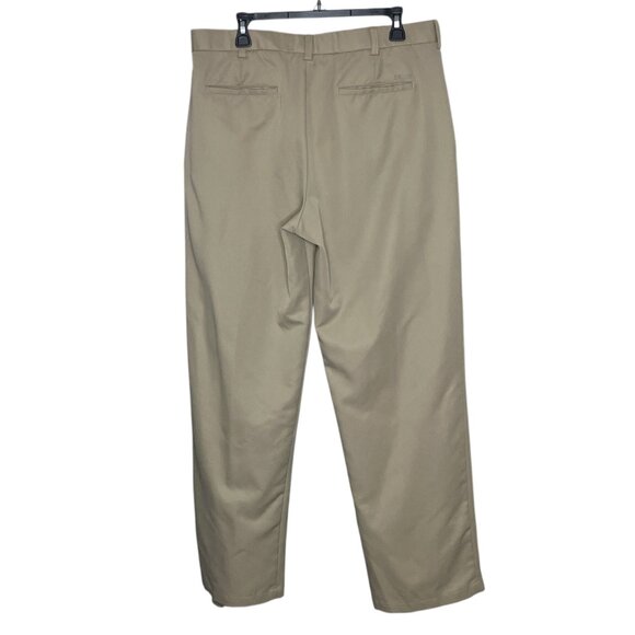 IZOD Golf Pants Men's 36 X 32‎ Khaki Tan Performance Active Casual Flat Front - Picture 2 of 4